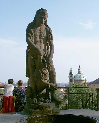 Odd statue in the castle grounds