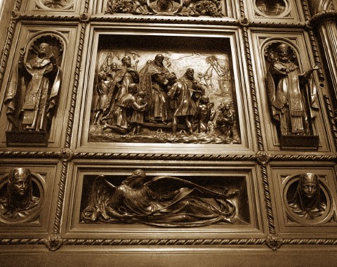 Carved door
