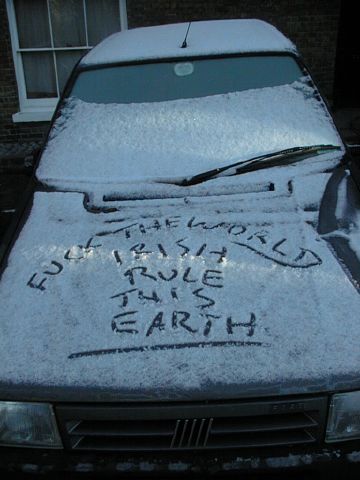 Snow and Deer in Richmond park