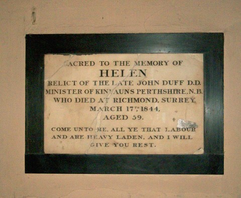 Memorial to Helen Duff