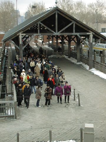 Queue at Liberty Island